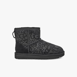 Ugg Classic Mini Sparkle Graffiti Women Classic Boots Black (0859OPSKB)